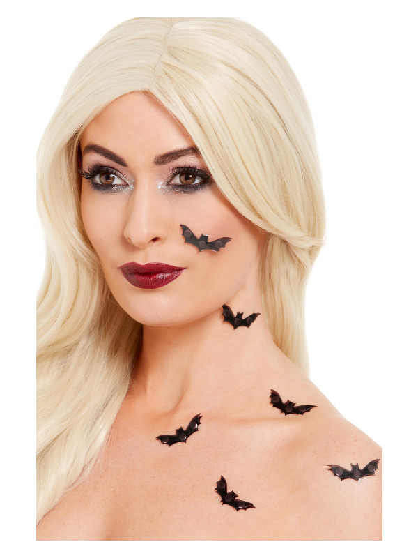 Smiffys Make-Up FX -  3D Bat Stickers -  Black - 50818