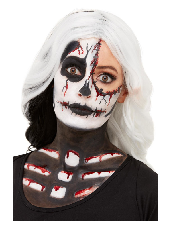 Smiffys Make-Up FX -  Skeleton Kit -  Aqua -  Black & Wh - 50915