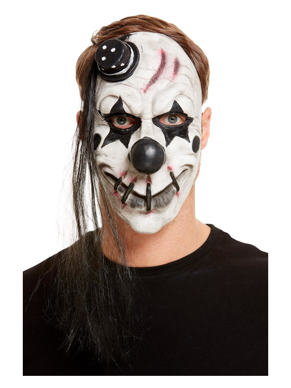 Scary Clown Latex Mask -  White - 52035
