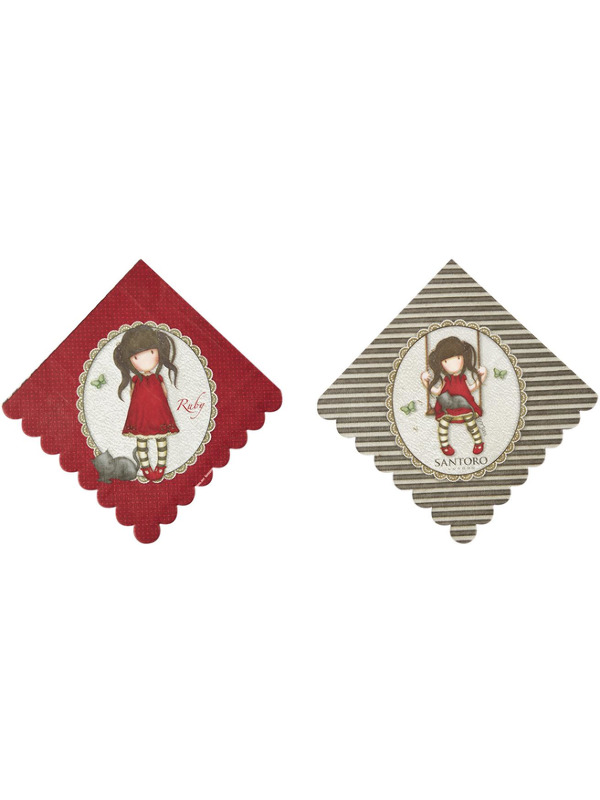 Santoro Gorjuss Ruby Napkins -  Red  - 52391