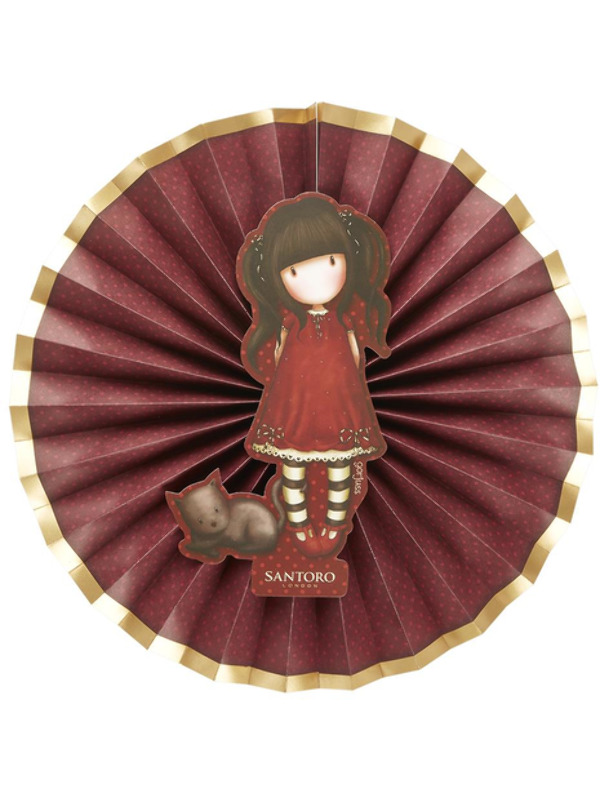 Santoro Gorjuss Ruby Paper Fans -  Red - 52396