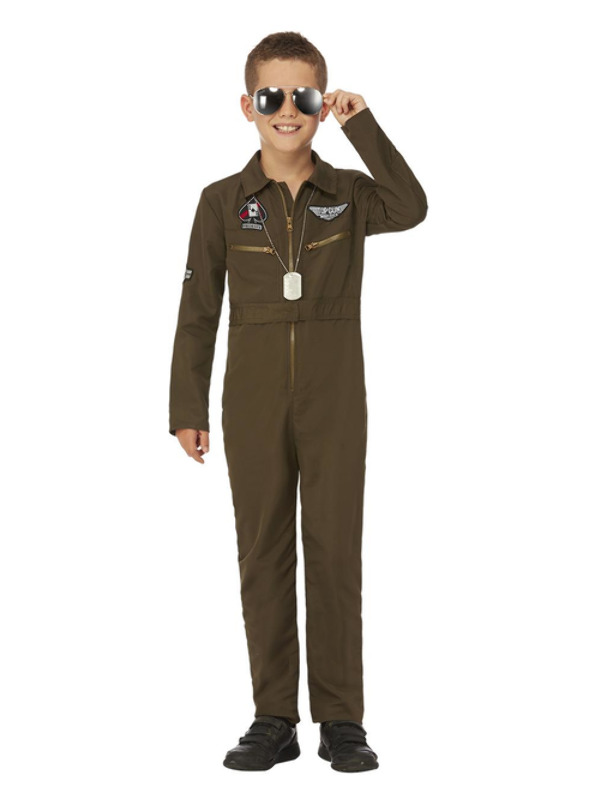 Top Gun Maverick Child's Aviator Costume -  Green - 52555S