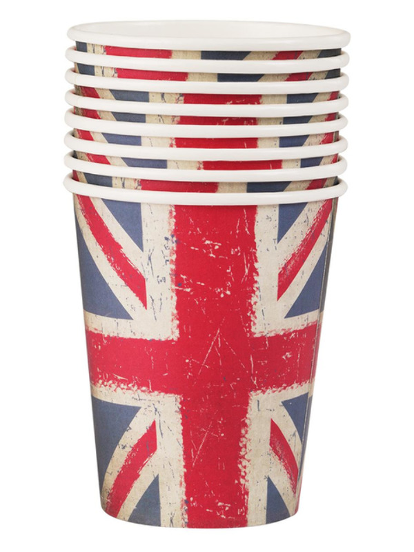 Union Jack Vintage Style Print Paper Cups - 52615