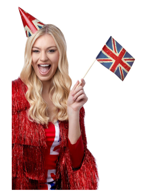 Union Jack Vintage Style Print Handheld Flags - 52620
