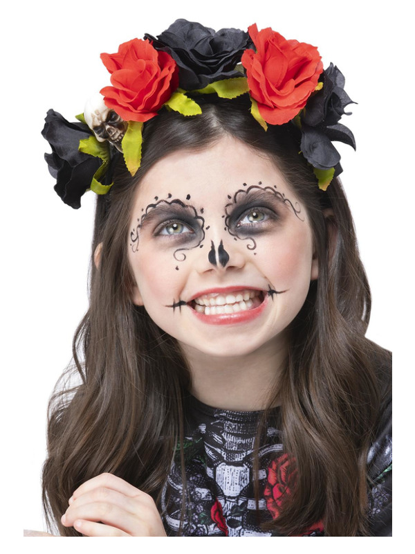 Kids DOTD Black & Red Rose Headband - 52776