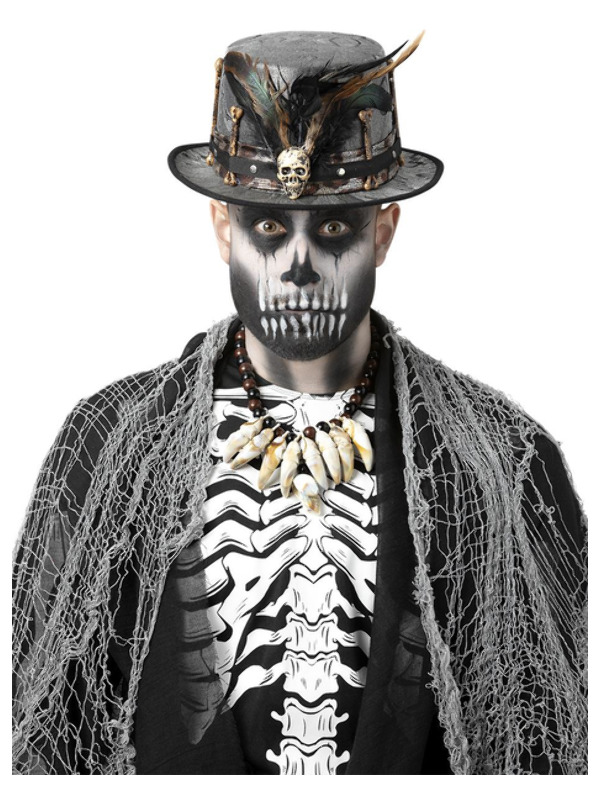 Witch Doctor Distressed Black Top Hat - 52799