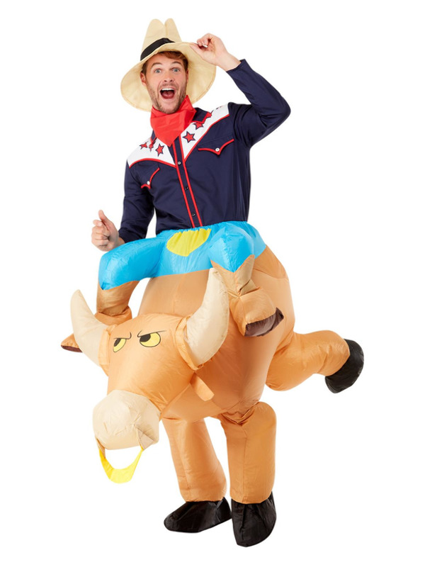 Inflatable Bull Rider Costume -  Brown - 55025