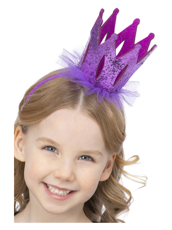 Purple Glitter Crown Headband - 56382