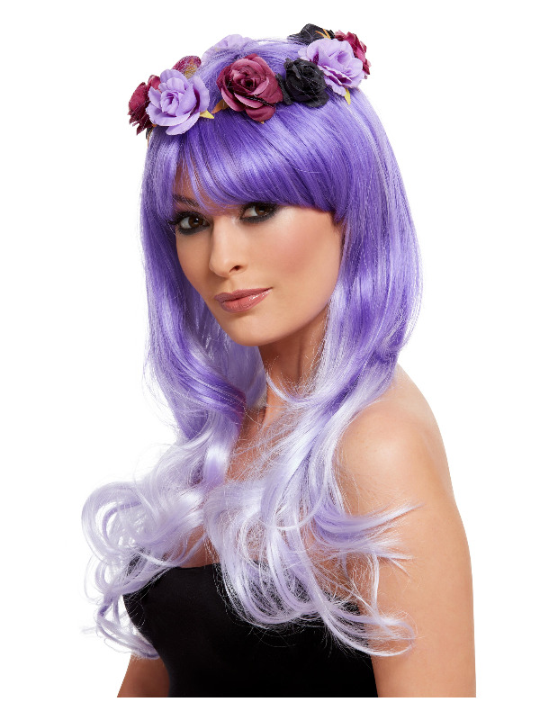 Deluxe Day of the Dead Glam Wig -  Purple - 61120