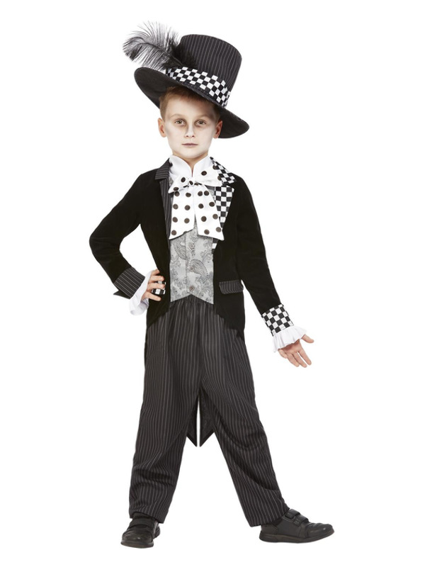 Dark Mad Hatter Costume -  Black & White - 63098M