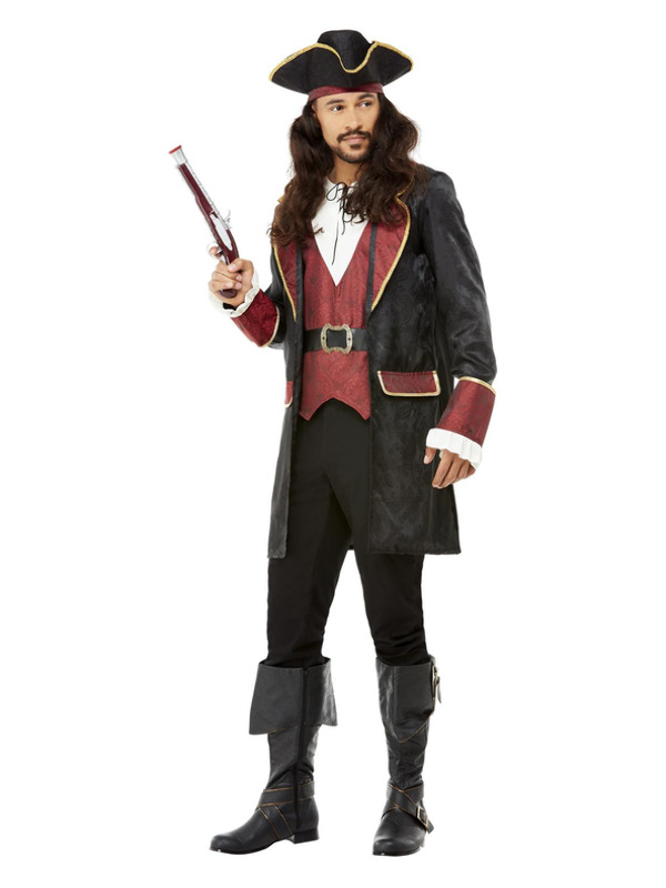 Deluxe Swashbuckler Pirate Costume -  Black - 70000XL