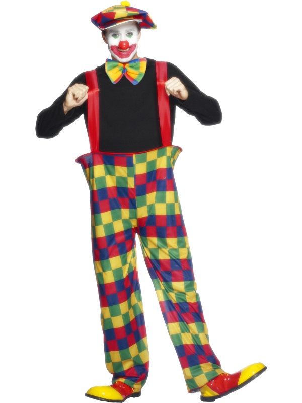 Hooped Clown Costume -  Multi-Coloured - 96312M