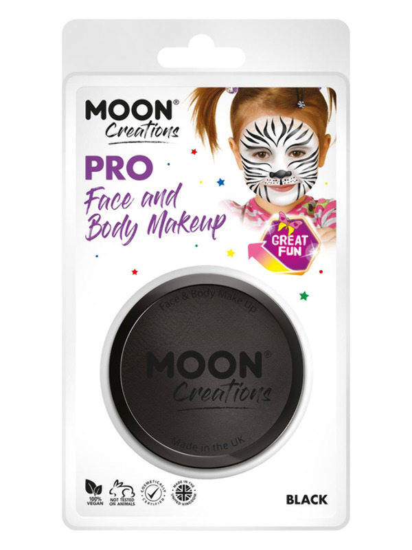 Moon Creations Pro Face Paint Cake Pot -  Black - C24036