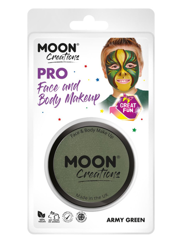 Moon Creations Pro Face Paint Cake Pot -  Army Green - C24296