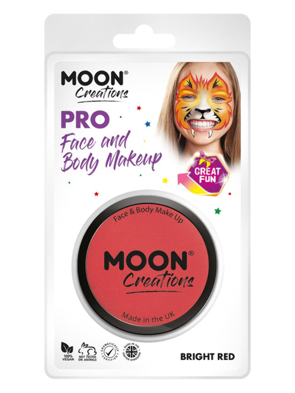 Moon Creations Pro Face Paint Cake Pot -  Bright Red - C24302