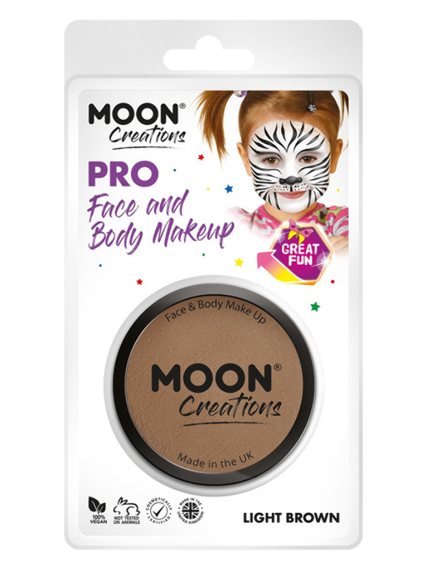 Moon Creations Pro Face Paint Cake Pot - Light Brown - C24364