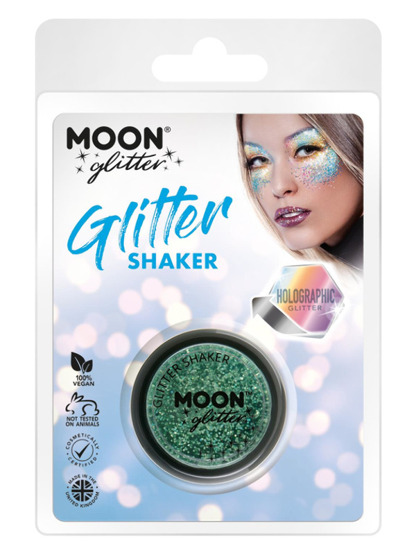 Moon Glitter Holographic Glitter Shakers -  Green - G00689