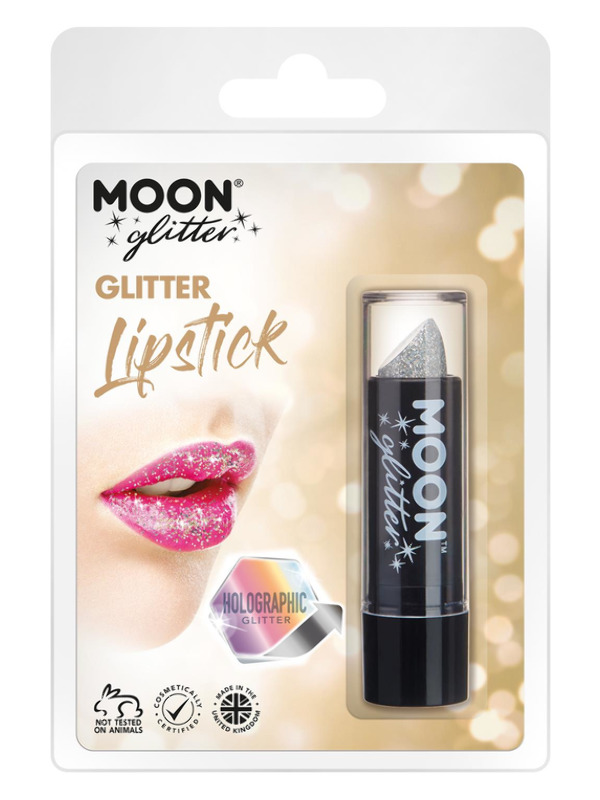 Moon Glitter Holographic Glitter Lipstick -  Silver - G07633