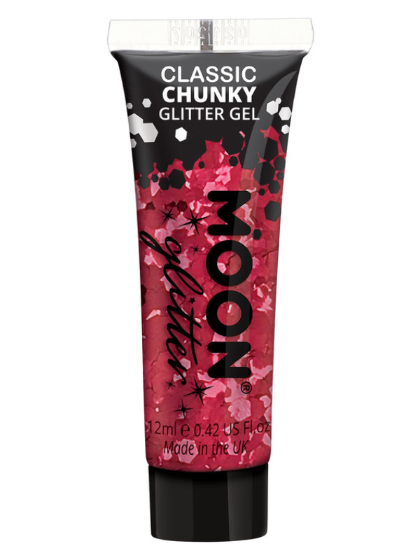 Moon Glitter Classic Chunky Glitter Gel -  Red - G25545