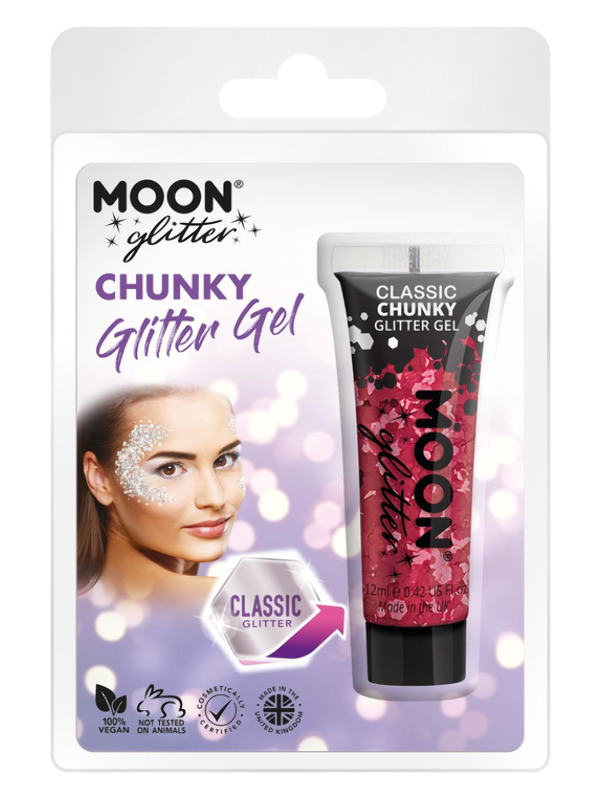 Moon Glitter Classic Chunky Glitter Gel -  Red - G25651