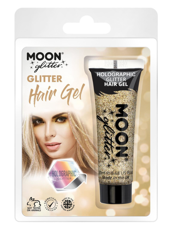 Moon Glitter Holographic Glitter Hair Gel -  Gold - G26122