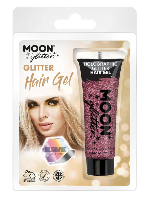 Moon Glitter Holographic Glitter Hair Gel -  Pink - G26146