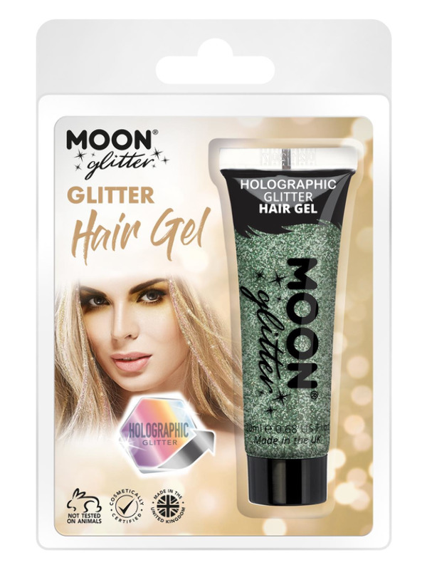 Moon Glitter Holographic Glitter Hair Gel -  Green - G26153