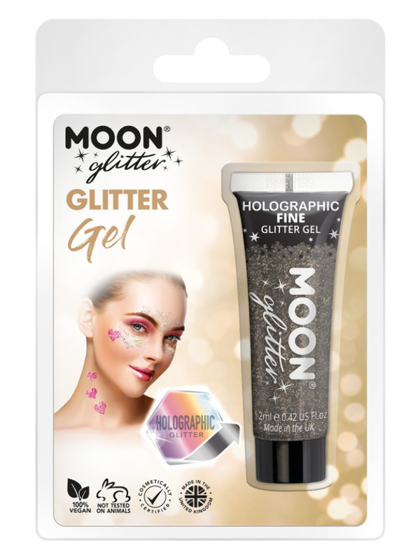 Moon Glitter Holographic Fine Glitter Gel -  Black - G30594