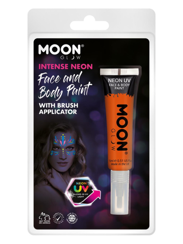 Moon Glow Intense Neon UV Face Paint -  Orange - M03130