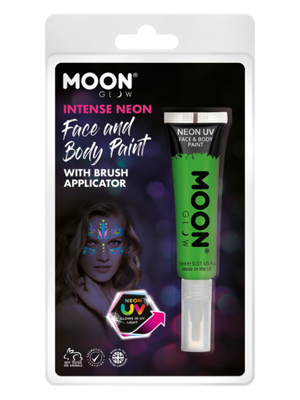 Moon Glow Intense Neon UV Face Paint -  Green - M03161