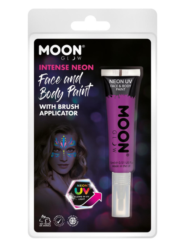 Moon Glow Intense Neon UV Face Paint -  Purple - M03192