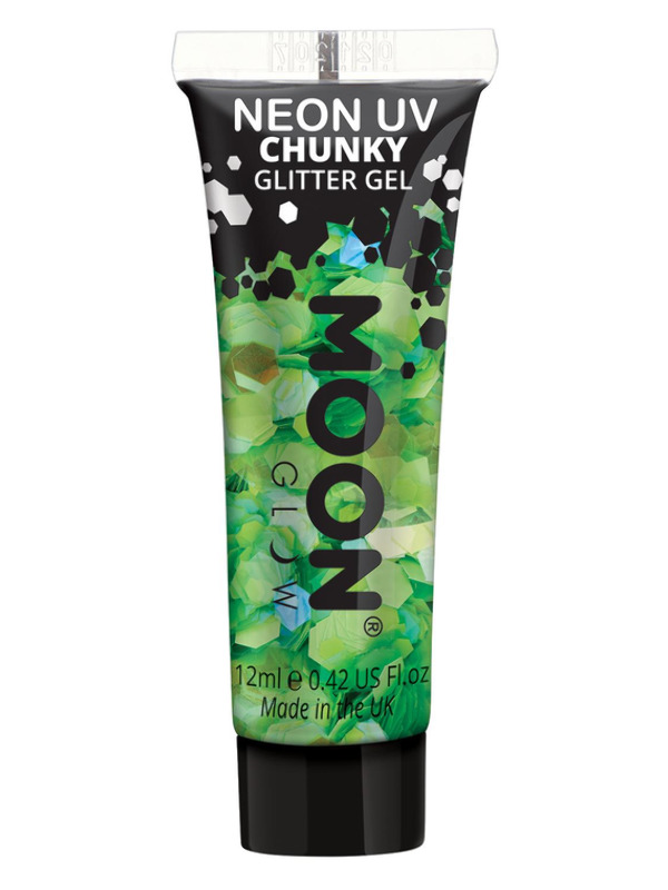 Moon Glow - Neon UV Chunky Glitter Gel -  Green - M27549