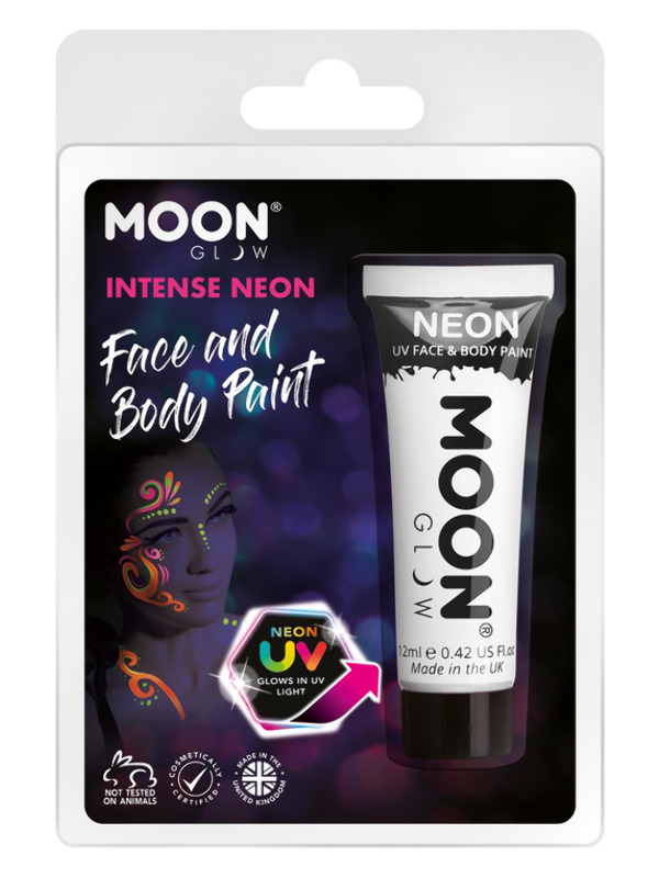Moon Glow Intense Neon UV Face Paint -  Intense Whit - M33564