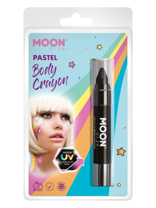 Moon Glow Pastel Neon UV Body Crayons -  Black - M34585
