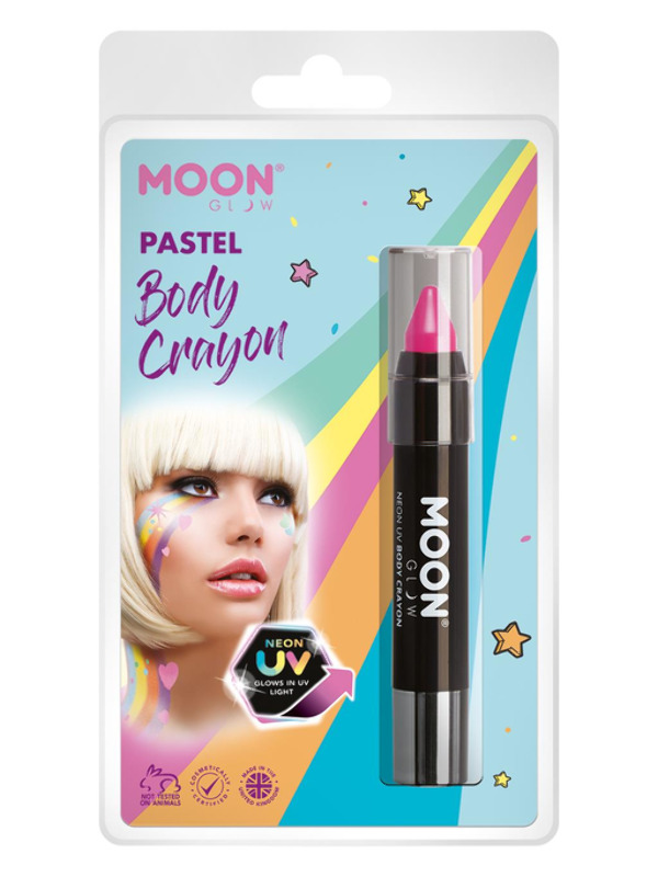 Moon Glow Pastel Neon UV Body Crayons -  Pastel Pink - M34592