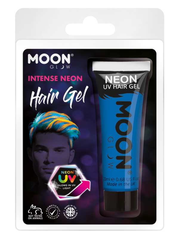 Moon Glow Intense Neon UV Hair Gel -  Intense Blue - M36053