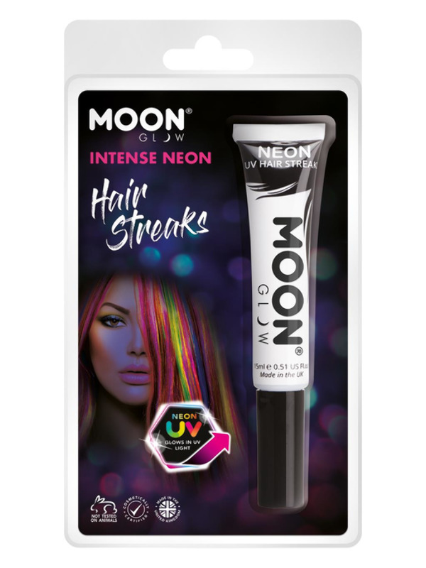 Moon Glow Intense Neon UV Hair Streaks -  White - M36565