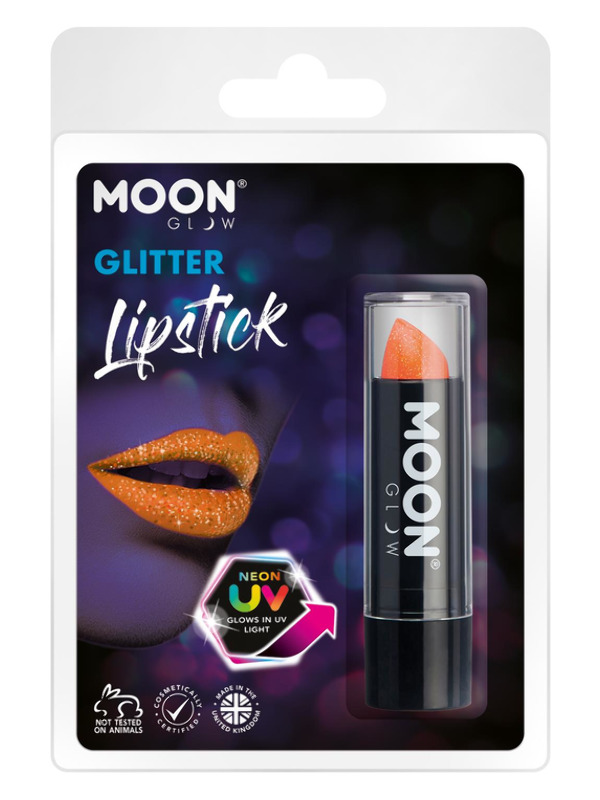 Moon Glow - Neon UV Glitter Lipstick -  Orange - M40524