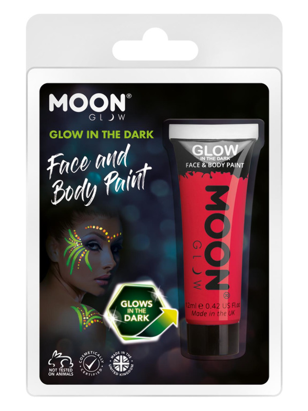 Moon Glow - Glow in the Dark Face Paint -  Red - M41538