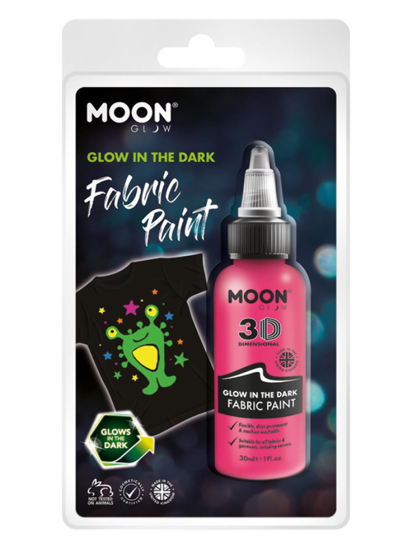 Moon Glow - Glow in the Dark Fabric Paint -  Pink - M42511