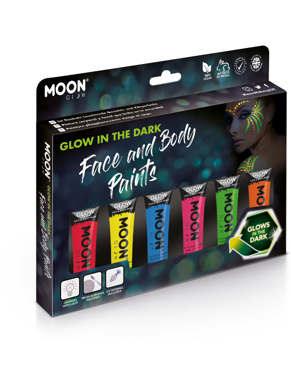 Moon Glow - Glow in the Dark Face Paint -  Assorted - M5380