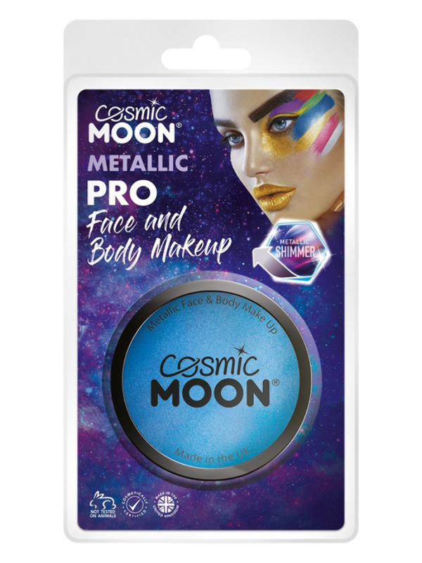 Cosmic Moon Metallic Pro Face Paint Cake Pots -  Blu - S15164
