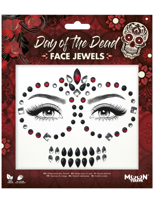 Moon Terror Face Jewels -  Day of the Dead - T46052